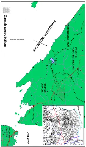Gambar 1. Peta lokasi panas bumi Danau Ranau Kabupaten Lampung Barat-Oku 