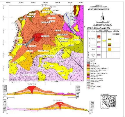 Gambar 2. Peta Geologi Danau Ranau, Lampung Barat-Oku Selatan, 