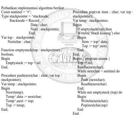 Gambar 5.2. Operasi Stack 