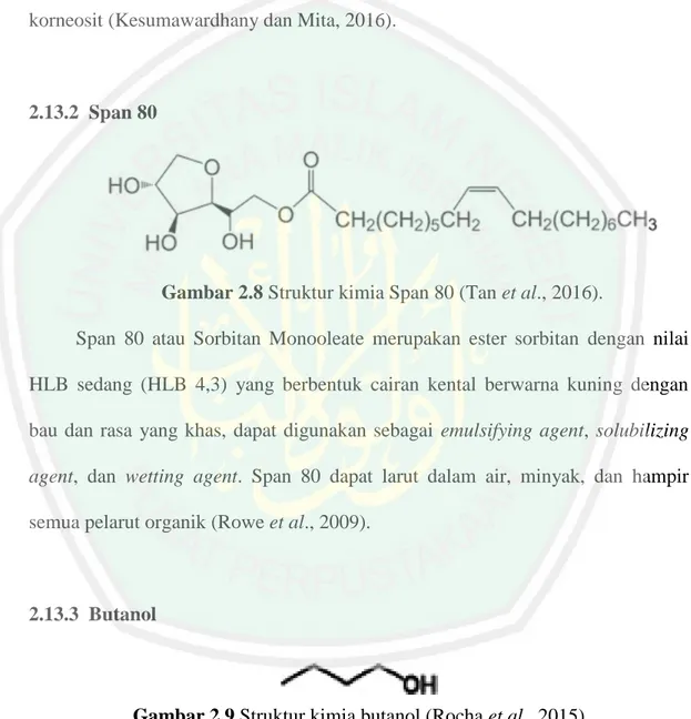 Gambar 2.8 Struktur kimia Span 80 (Tan et al., 2016). 