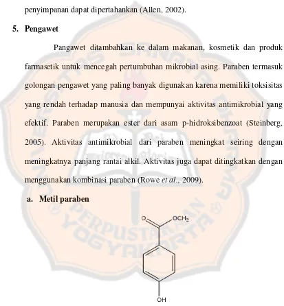Gambar 8. Struktur metil paraben (Rowe  et al., 2009) 