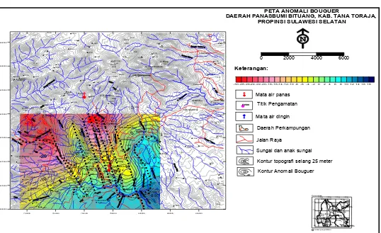 Gambar 4 : Peta Anomali Bouguer daerah panas bumi Bittuang, Tana Toraja, Sulawesi Selatan