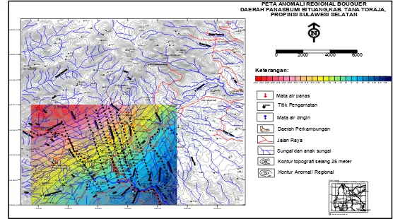 Gambar 5 : Peta anomali Regional daerah panas bumi Bittuang, Tana Toraja, Sulawesi     