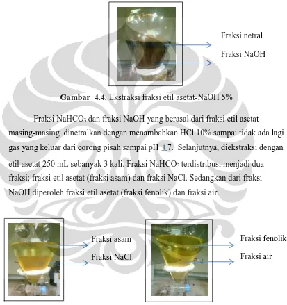 Gambar  4.4. Ekstraksi fraksi etil asetat-NaOH 5%                                          