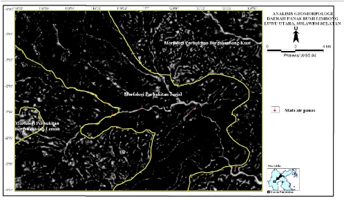 Gambar 2  Analisis geomorfologi dari peta DEM (digital elevation model) 