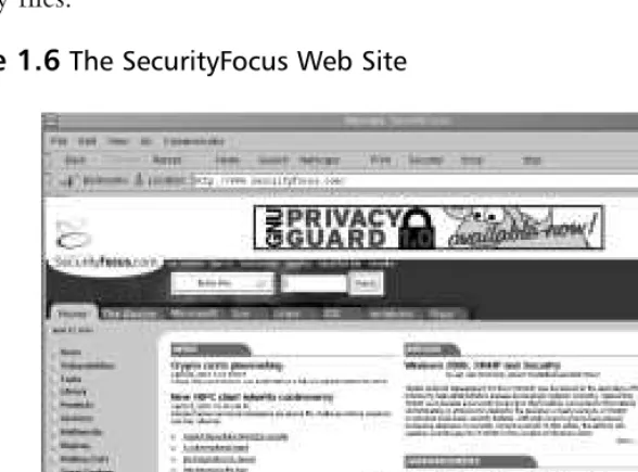 Figure 1.6 The SecurityFocus Web Site