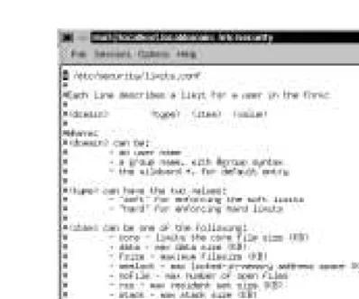 Figure 2.9 The /etc/security/limits.conf File Conﬁgured to Limit theAllowable Core Files, User File Sizes, and User Processes