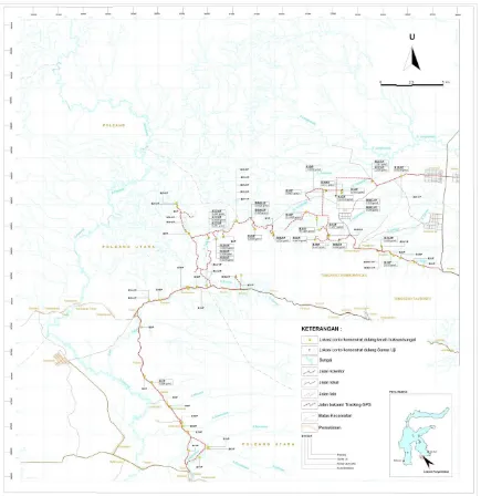Gambar 4. Peta lokasi conto hasil analisis kandungan emas Daerah Tahi Ite-Wumbubangka 