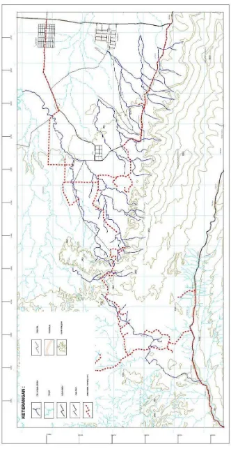 Gambar 5. Peta alur-alur endapan alluvium daerah penyelidikan di Tahi Ite - Wumbubangka 