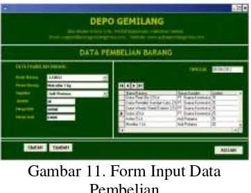 Gambar 11. Form Input Data