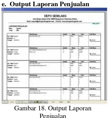 Gambar 18. Output Laporan