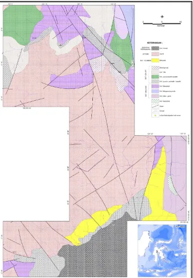 Gambar 4. Peta geologi Kecamatan Rampi dan sekitarnya, Kabupaten Luwu Utara 