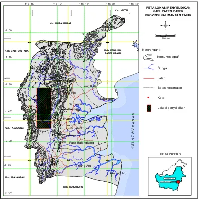 Gambar 1. Peta Lokasi Penyelidikan, Kab. Paser, Prov. Kalimantan Timur 