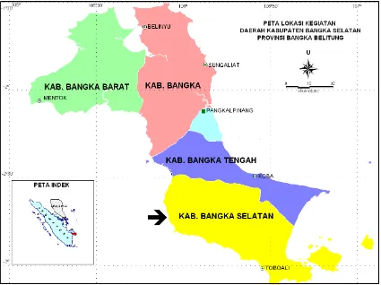 Gambar 1. Peta Lokasi Kegiatan, Kabupaten Bangka Selatan 