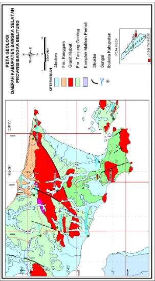 Gambar 2. Peta Geologi Daerah Kabupaten Bangka Selatan  Provinsi Bangka Belitung 