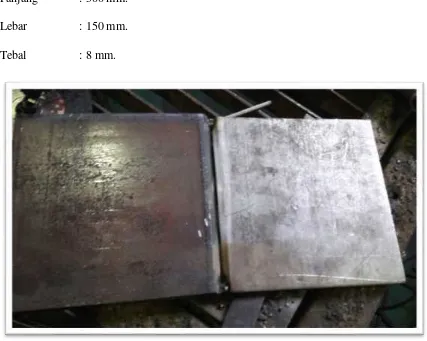 Gambar 4.1. Material Baja A36 dan Stainless steel SUS304 Sebelum Pengelasan