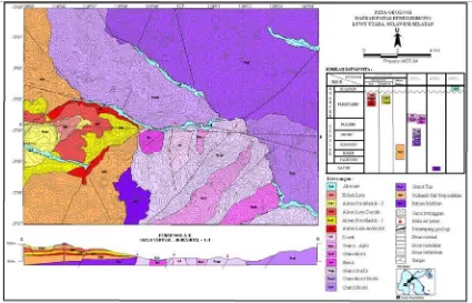 Gambar 3. Peta geologi daerah survei aliran panas Limbong 