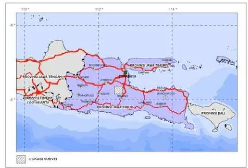Gambar 1. Peta lokasi daerah panas bumi Gunung Arjuno-Welirang 