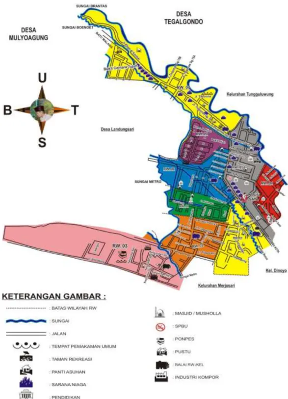 Gambar 3.1 Peta Kelurahan Tlogomas Kecamatan Lowokwaru Sumber Internet  https://keltlogomas.malangkota.go.id/ 