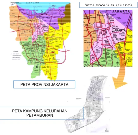 Gambar 1.Peta Kampung Kelurahan PetamburanPETA PROVINSI JAKARTA 