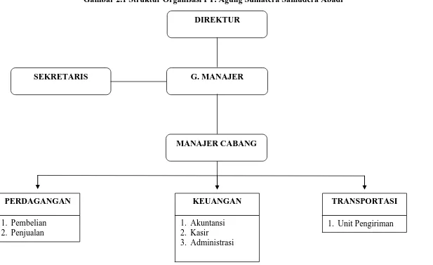 Gambar 2.1 Struktur Organisasi PT. Agung Sumatera Samudera Abadi 