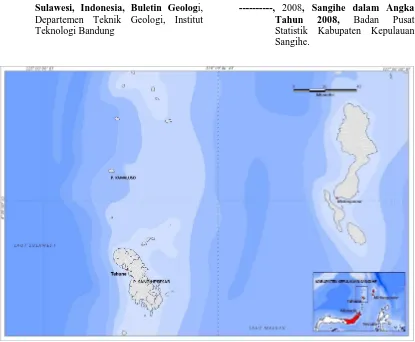 Gambar 1. Peta Lokasi Inventarisasi Mineral Logam di Kabupaten Kepulauan Sangihe 