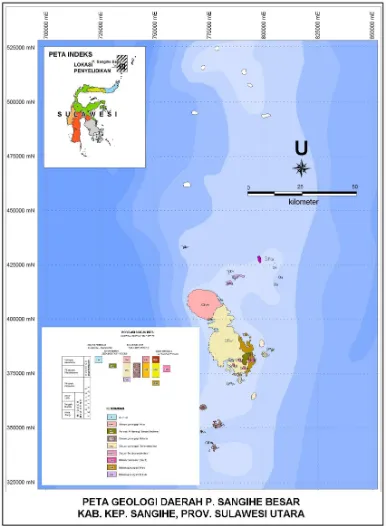 Gambar 2. Peta Geologi Regional Kabupaten Kepulauan Sangihe, Provinsi Sulawesi Utara 