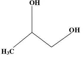Gambar 2.2 Struktur propilen glikol (Rowe, et al., 2009). 