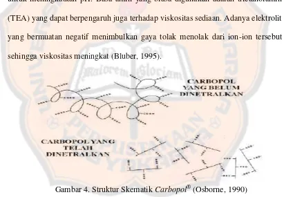 Gambar 4. Struktur Skematik Carbopol® (Osborne, 1990)