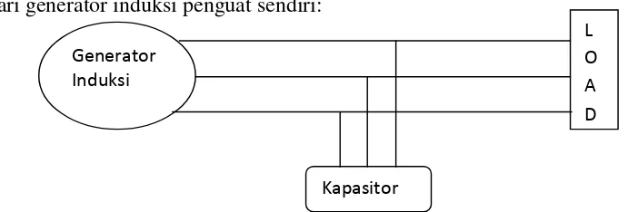 Gambar 2.8 Skema generator induksi penguat sendiri (SEIG), Self Excited