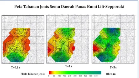 Gambar 4.  (a) Data MT sebelum dikoreksi statik dan (b) Data  MT yang telah dikoreksi statik