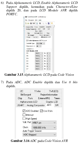 Gambar 3.16  ADC pada Code Vision AVR 