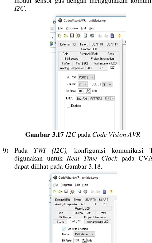 Gambar 3.17  I2C pada Code Vision AVR 