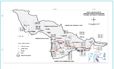 Gambar 3. Peta Lokasi Conto Daerah Kabupaten Konawe, Provinsi Sulawesi Tengara