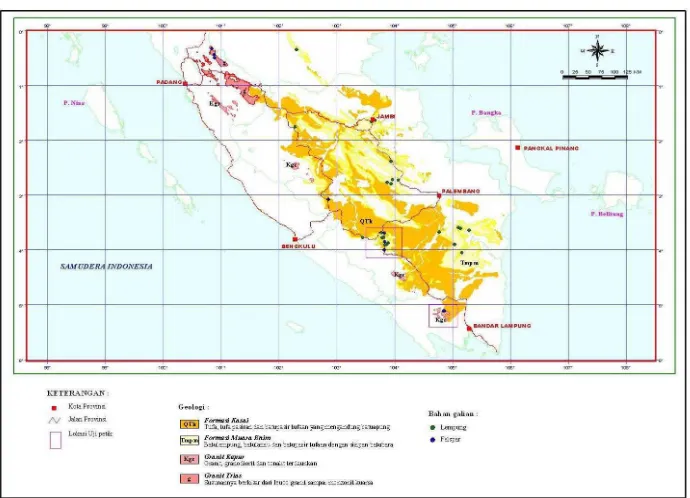 Gambar 1. Geologi Daerah Sumatera Bagian Selatan (disederhanakan)