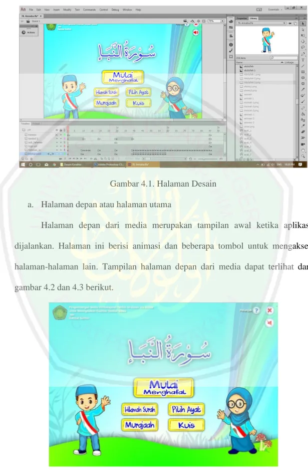 Gambar 4.1. Halaman Desain  a.  Halaman depan atau halaman utama 