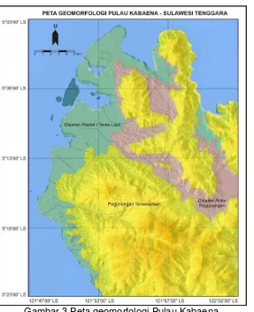 Gambar 3 Peta geomorfologi Pulau Kabaena. 