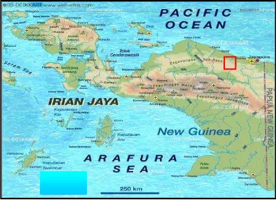 Gambar 1. Peta Lokasi Penyelidikan, Daerah Sarmi dan sekitarnya, Kabupaten Sarmi, Propinsi Papua