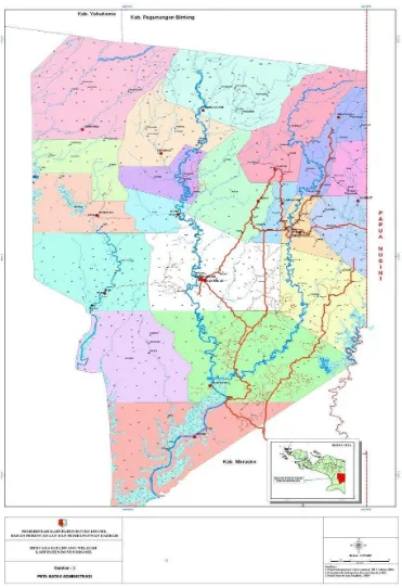 Gambar 1. Peta Administratif Kabupaten Boven Digoel 