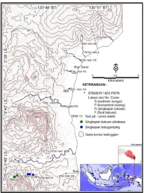 Gambar 6. Peta Lokasi conto Kian  – Suru, Kecamatan Liang Fitu, Kabupaten Seram Bagian Timur 