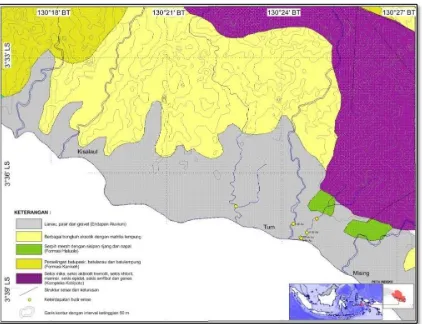 Gambar 7. Peta Geologi Hatumeten – Batuasah, Kecamatan Werinama, Kabupaten Seram Bagian Timur