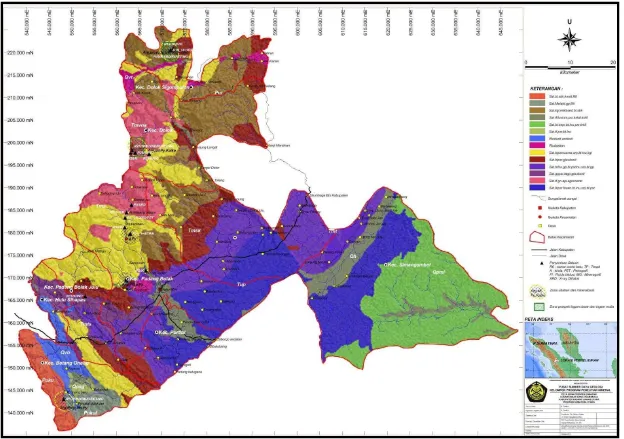 Gambar 8. Peta potensi endapan logam dasar di daerah prospeksi Kabupaten Padang Lawas Utara