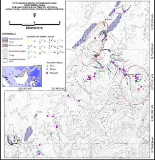 Gambar 6. Peta Geologi dan altersasi Desa Hinas Kanan, Kecamatan Hantakan, Kabupaten Hulu Sungai Tengah