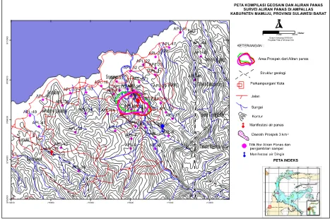 Gambar 9 Peta kompilasi geosains dan aliran panas daerah Ampallas 