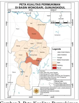 Gambar 2. Peta Kualitas Permukiman  Basin Wonosari 