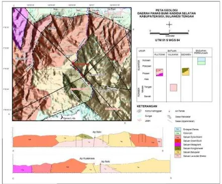 Gambar 2. Peta geologi daerah panas bumi Kadidia Selatan 
