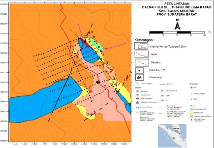 Gambar 1  Peta Indeks daerah survei Geomagnet dan IP, Solok Selatan, Provinsi Sumatra Barat 