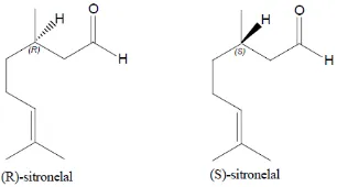 Gambar 2.3 Bentuk Stereoisomer sitronelal 
