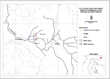 Gambar 9. Peta lokasi conto dan anomali unsur Hg dalam tanah 