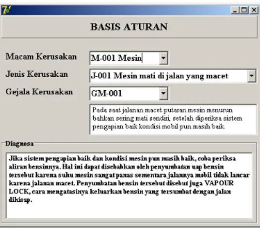 Gambar 11 Form Gejala Kerusakan  dan Diagnosa 